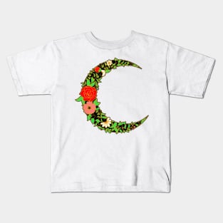 Floral Moon Kids T-Shirt